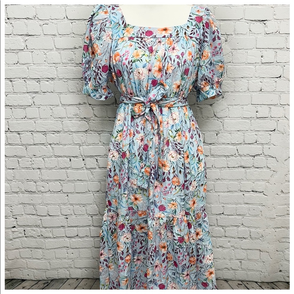 Floral Eyelet Maxi Dress